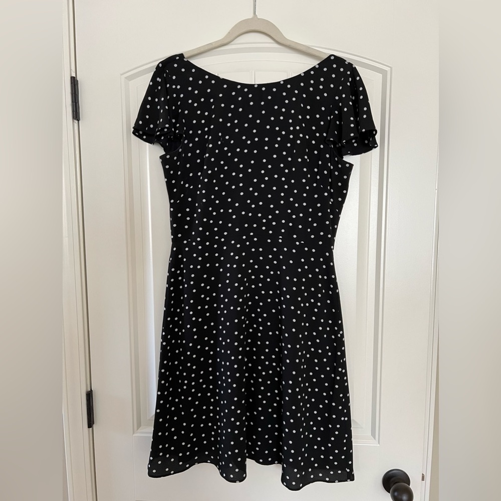 London Times Black Polkadot Dress